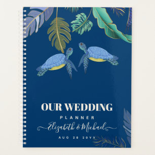 Sea Turtles Wedding Blue Yellow Planner