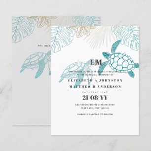 Sea Turtles Wedding Modern Line Art
