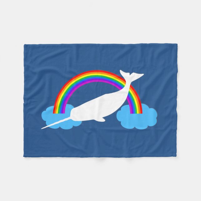Sea Unicorn Fleece Blanket (Front (Horizontal))