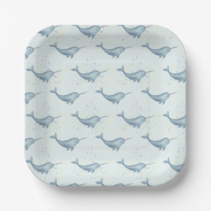 Sea Unicorn Narwhal Paper Plate