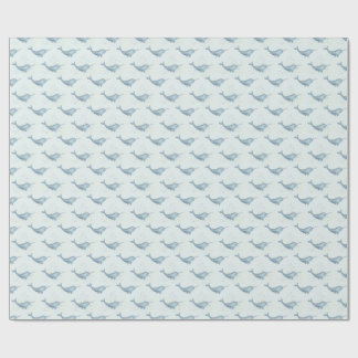 "Sea Unicorn" Watercolor Narwhal Wrapping Paper