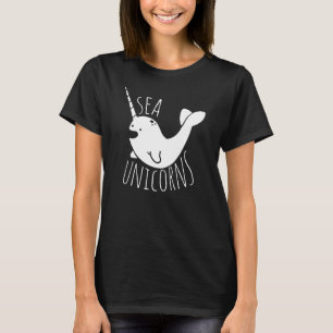 Sea Unicorns Smiling Narwhal Funny Nauti T-Shirt
