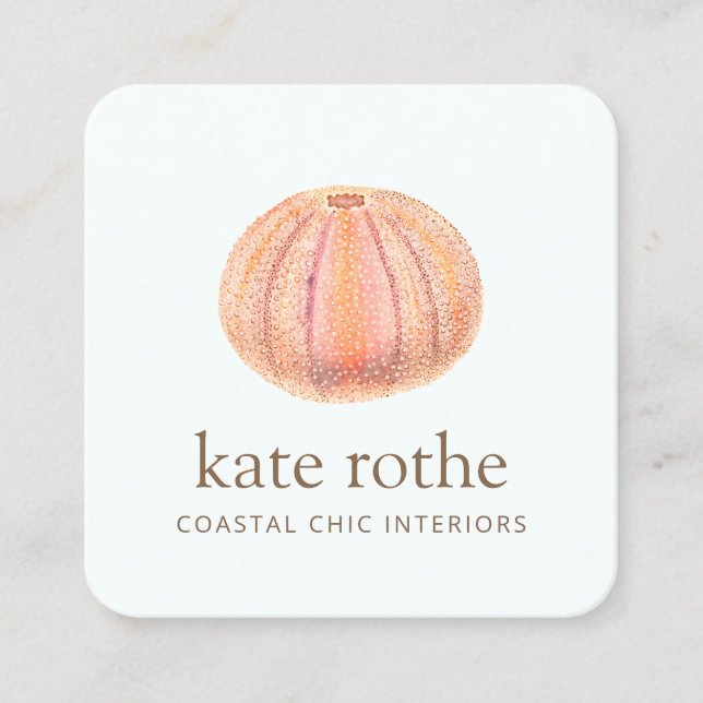Sea Urchin Beachy Coastal Theme  Business Card (Front)