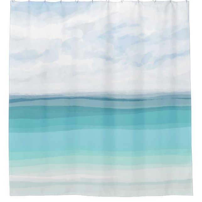Sea View 282 Turquoise Ocean Shower Curtain (Front)