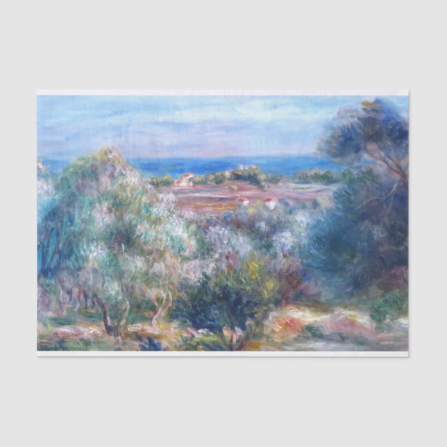 Sea view by Auguste Renoir Tissue Paper (Front)