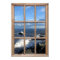 Sea View from a Window with Breaking Waves