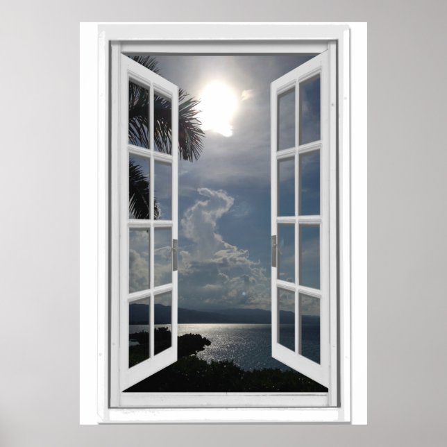 Sea View Trompe l'oeil Fake Window Poster (Front)