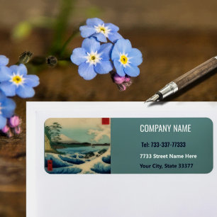 Sea view with the Mount Fuji Label Return Address Label
