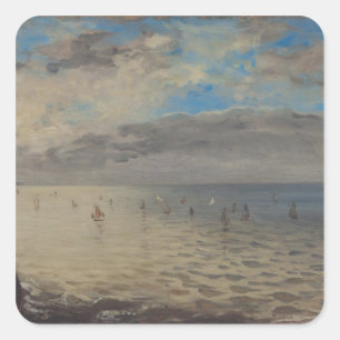 Sea Viewed from the Heights of Dieppe Square Sticker