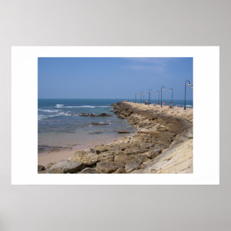 Sea wall walk, Rota Spain Poster