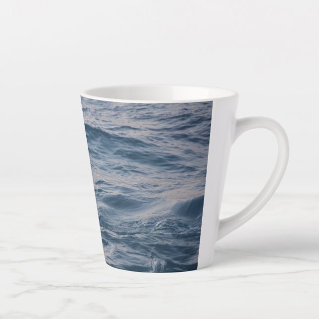 Sea water closeup  latte mug (Right)