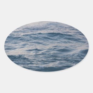 Sea water closeup oval sticker