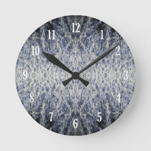 Sea water pattern round clock