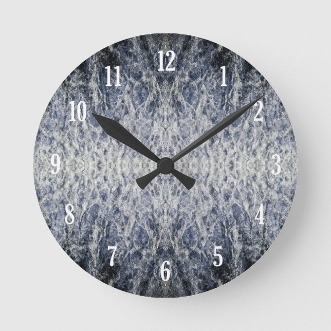 Sea water pattern round clock (Front)