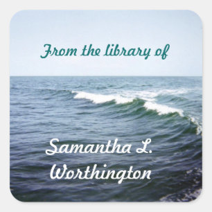 Sea Water Personalised Square Sticker