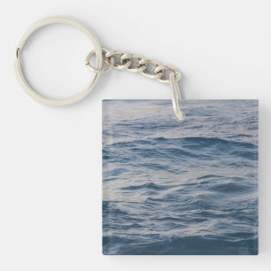 Sea Water Ripple Close-Up Photo Key Ring