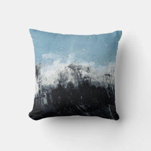Sea wave: hand-painted design cushion