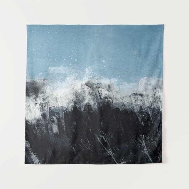 Sea wave: hand-painted design tapestry (Front)