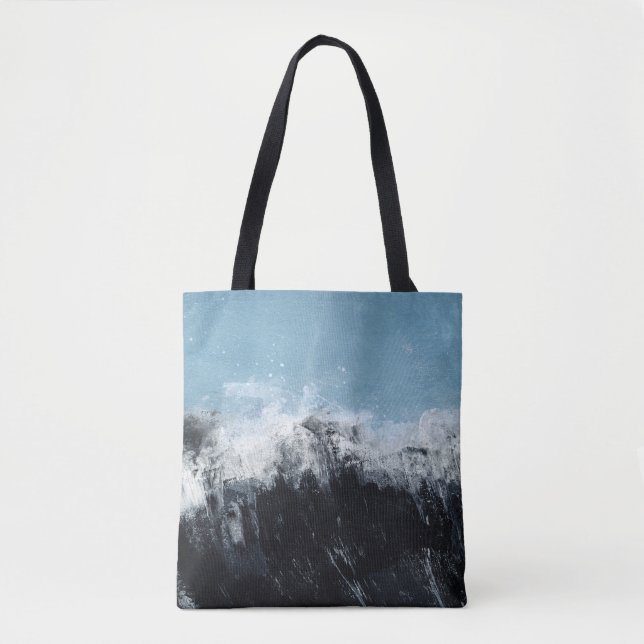Sea wave: hand-painted design tote bag (Front)