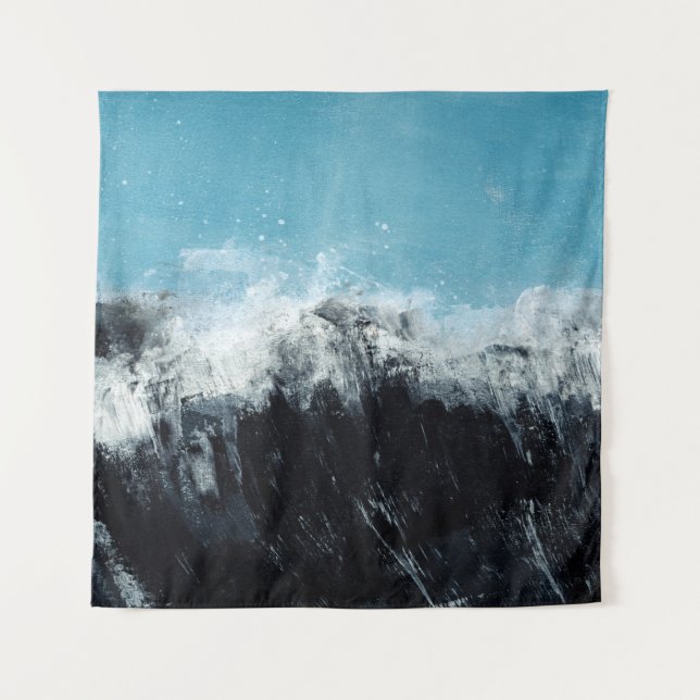 Sea wave. Hand painted illustration Tapestry (Front)