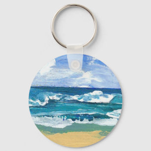 Sea Waves at Play - CricketDiane Ocean Art Key Ring