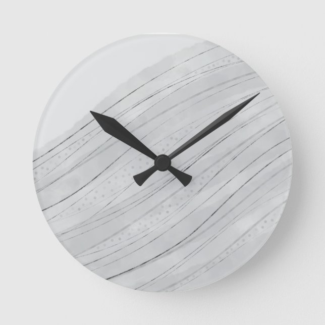 Sea Waves Ceramic Tile Round Clock (Front)