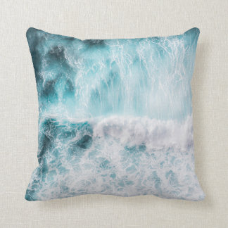Sea waves photography #2 cushion
