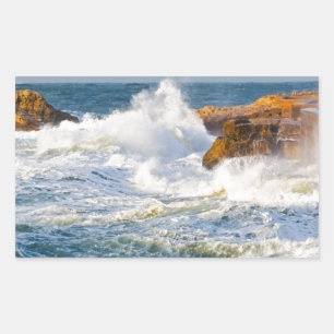 Sea waves rectangular sticker
