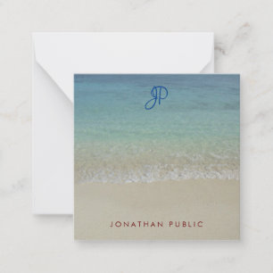 Sea Waves Sand Handwritten Monogram Template