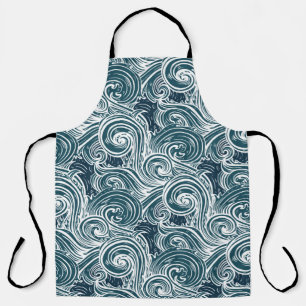 Sea waves seamless pattern apron