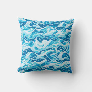 Sea waves Seamless Pattern Cushion