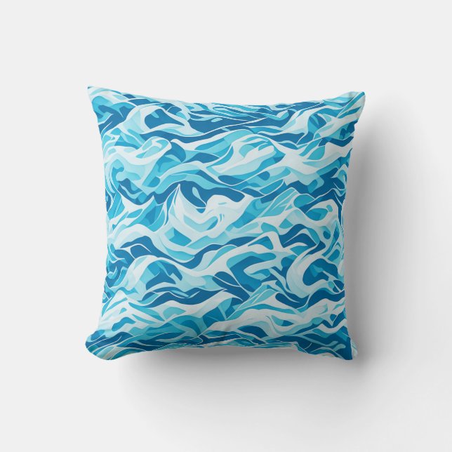 Sea waves Seamless Pattern Cushion (Front)