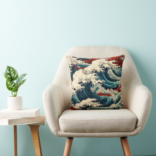 Sea Waves Ukiyo-e Cushion