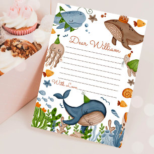Sea Whale Birthday Time Capsule Message Card