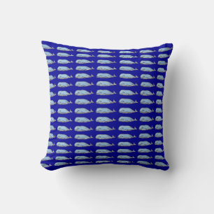 sea whales pattern cushion