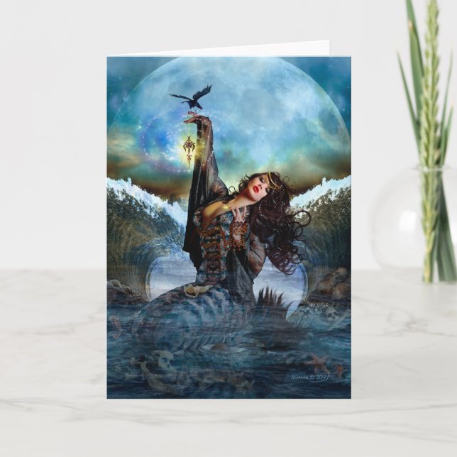 Sea Witch Digital Art Blank Note Card (Front)