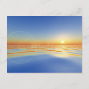 Sea with sun postcard