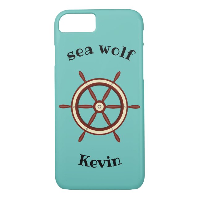 "SEA WOLF" ,steering wheel, personalised Case-Mate iPhone Case (Back)