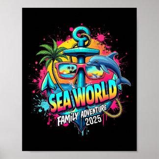 Sea World 2025 Ocean Explorer Memories Family Vaca Poster