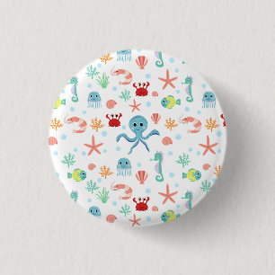 Sea World pattern 3 Cm Round Badge