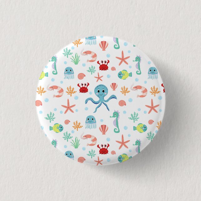 Sea World pattern 3 Cm Round Badge (Front)
