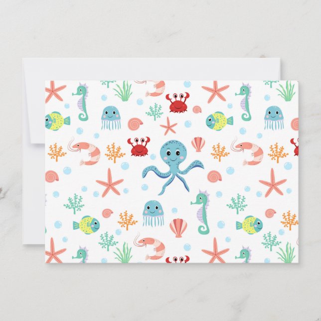 Sea World pattern Holiday Card (Front)