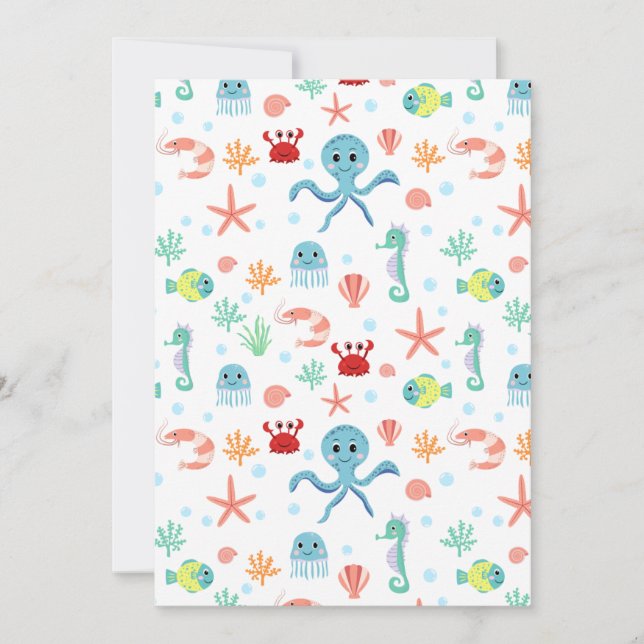 Sea World pattern Invitation (Front)