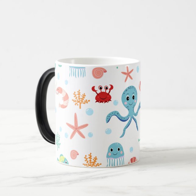 Sea World pattern Magic Mug (Front Left)