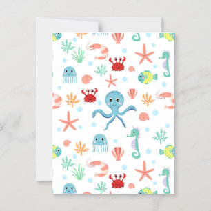 Sea World pattern Magnetic Invitation