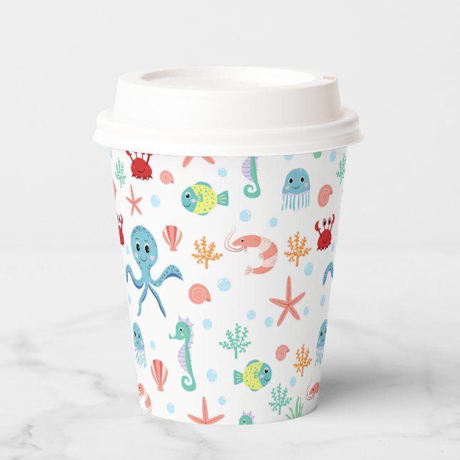 Sea World pattern Paper Cups (Front)