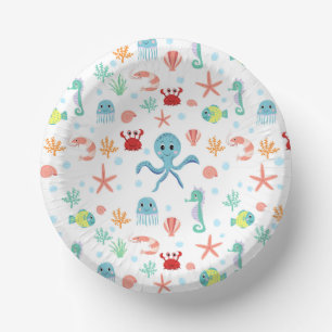 Sea World pattern Paper Plate