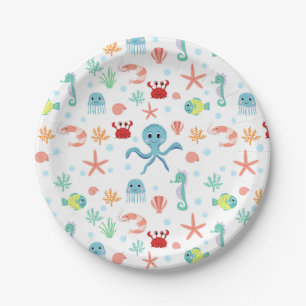 Sea World pattern Paper Plate