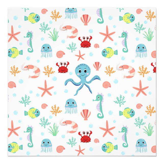 Sea World pattern Photo Print (Front)
