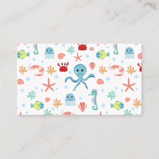 Sea World pattern Place Card (Front)